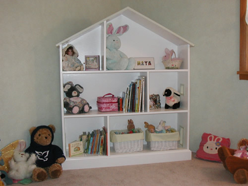 Bookshelf and doll house combination